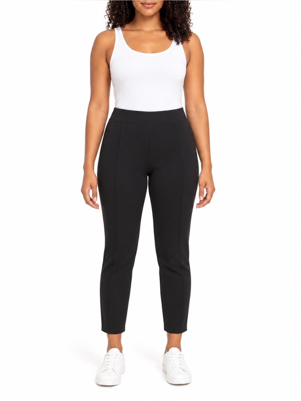 AMAZON ESSENTIALS Black Ponte Pull On Slim Ankle Work Pants Size M